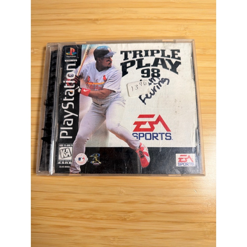 PS1 Triple Play 98 CIB PlayStation EA Sports Untested Water Damage